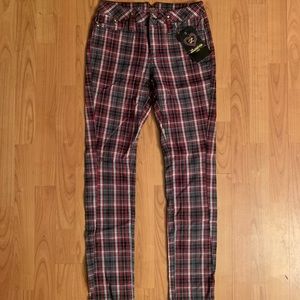 New LRG Luxirie womens stretch plaid pant